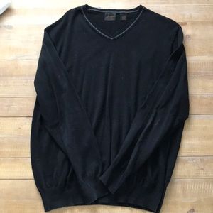 Black v-neck sweater